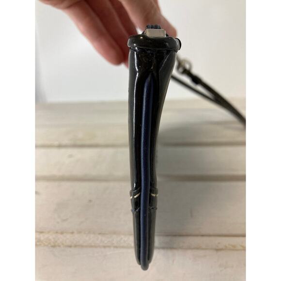 COACH SMALL NAVY PATTON LEATHER WRISTLET, WALLET - Picture 7 of 8